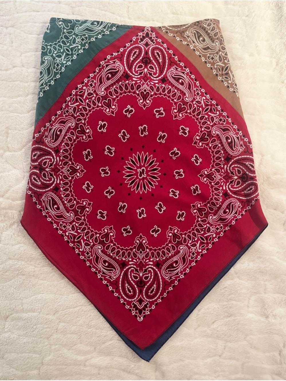 Y2K Lucky Brand bandana-style skirt vibrant multicolored paisley design size S